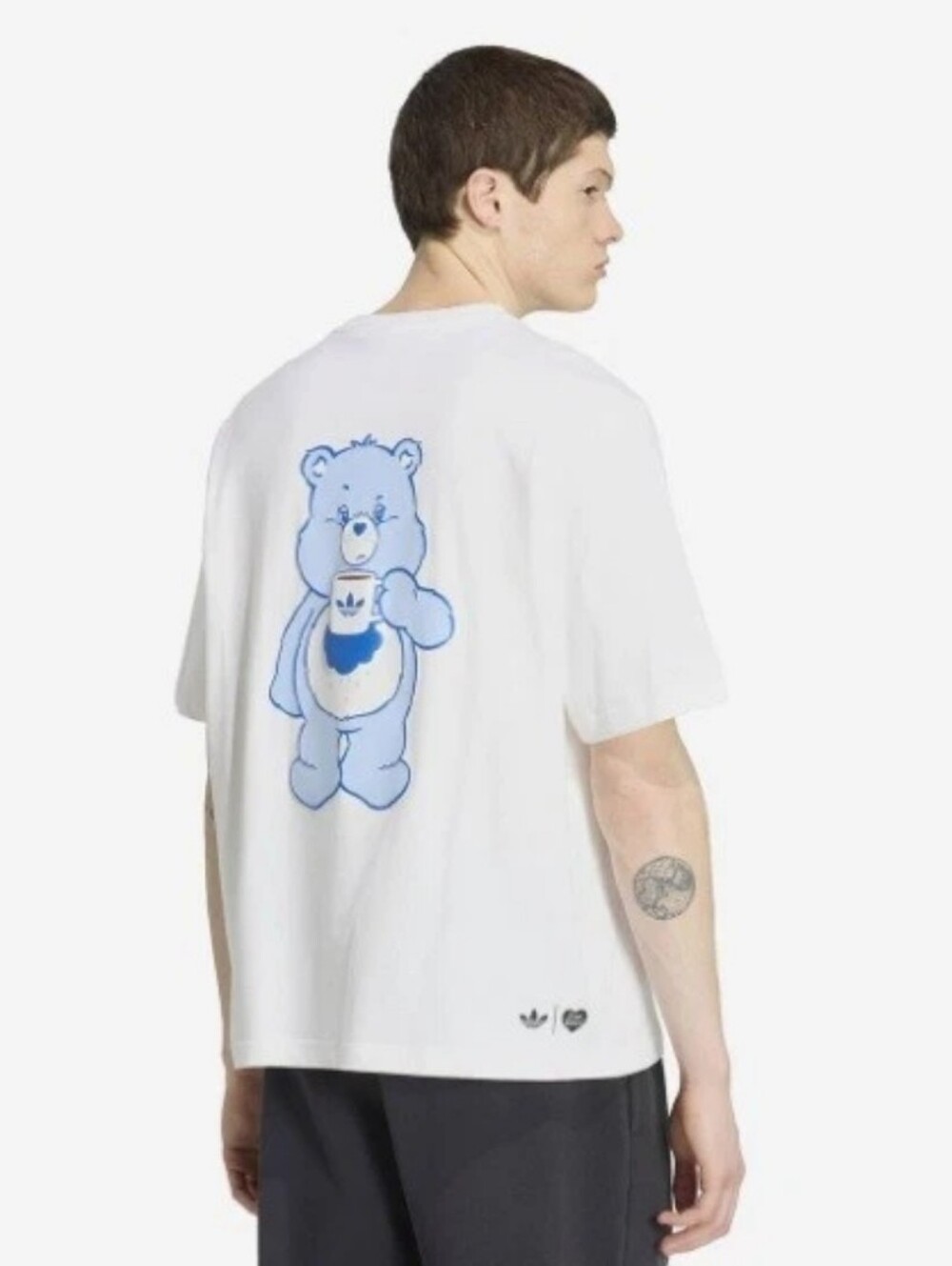 Adidas Care Bears Men tee shirt size L Grumpy Blue OS Tee - White New With Tags